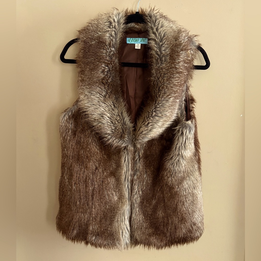 Aina Be Brown Faux Fur Vest
